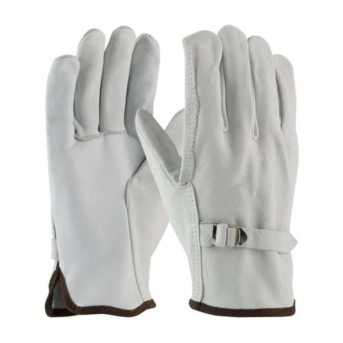 PIP 68-158-M, PIP®, Superior Grade Top Grain Cowhide Leather Drivers Glove with Pull Strap Closure 
