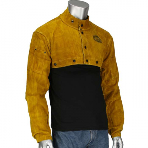 PIP 7000-M, Ironcat®, Ironcat® Split Leather Welding Cape Sleeve, FR Clothing-Welding, Gold, M