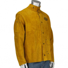 PIP 7005-2XL, Ironcat®, Ironcat® Split Leather Welding Jacket, FR Clothing-Welding, Gold, 2XL