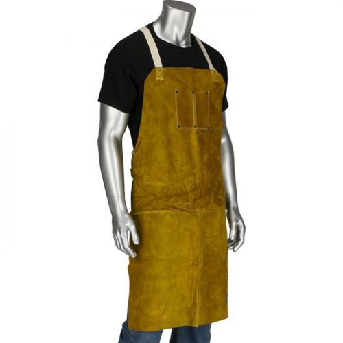 PIP 7010-36, Ironcat®, Ironcat® Split Leather Welding Apron, FR Clothing-Welding, Gold, 36