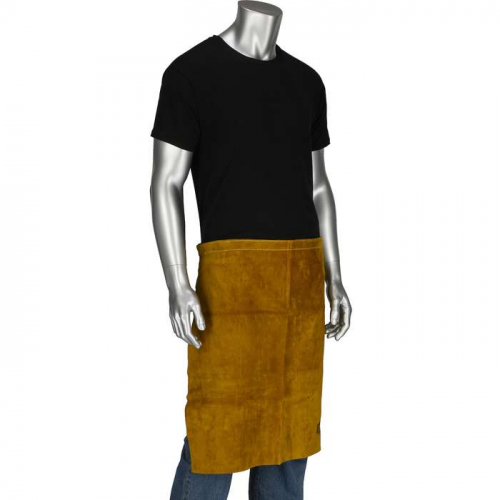 PIP 7012-18, Ironcat®, Ironcat® Split Leather Waist Apron, FR Clothing-Welding, Gold, 24 x 18