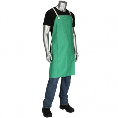 PIP 7043-36, Ironcat®, Economy FR Treated 100% Twill Cotton Apron, FR Clothing-Welding, Green, 24 x