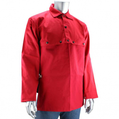 PIP 7045R-20, Ironcat®, FR Treated 100% Cotton Bib, FR Clothing-Welding, Red, 20