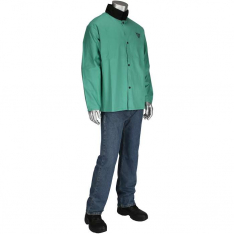 PIP 7050-2XL, Ironcat®, FR Treated 100 % Cotton Sateen Jacket, FR Clothing-Welding, Green, 2XL