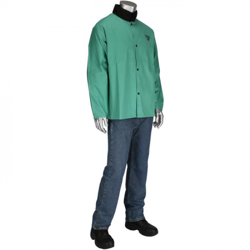 PIP 7050-3XL, Ironcat®, FR Treated 100 % Cotton Sateen Jacket, FR Clothing-Welding, Green, 3XL