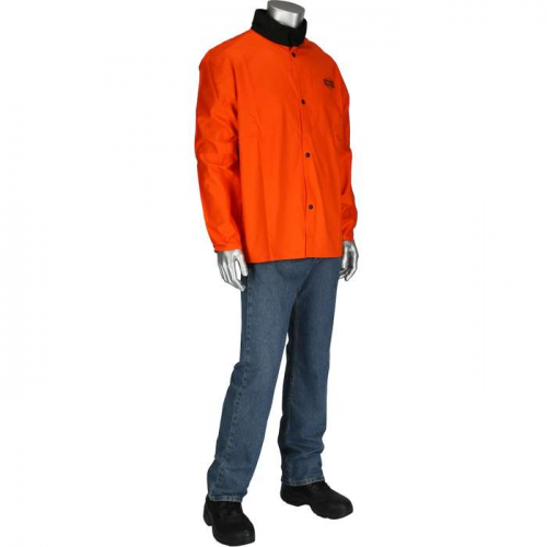 PIP 7050O-M, Ironcat®, FR Treated 100 % Cotton Sateen Jacket, FR Clothing-Welding, Orange, M