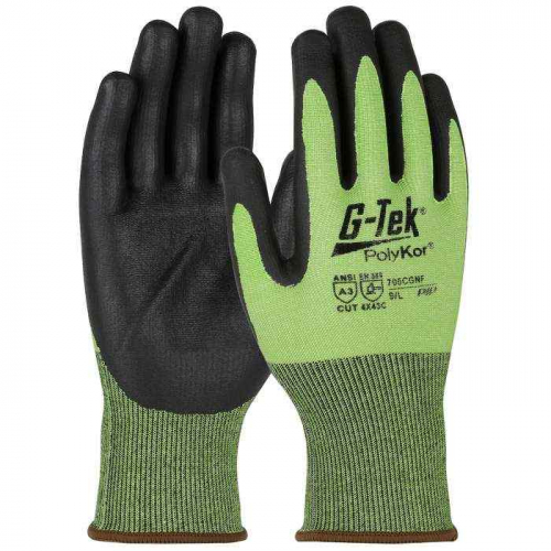 PIP 705CGNF-XL, G-Tek® PolyKor®, Hi-Vis Seamless Knit Polykor Blended Glove with Nitrile Foam Coat