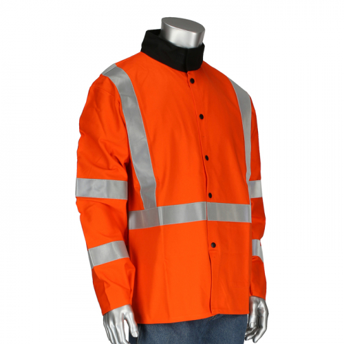 PIP 7060-6XL, Ironcat, FR Treated 100% Cotton Sateen Jacket, FR Clothing-Welding, Bright Orange, 6