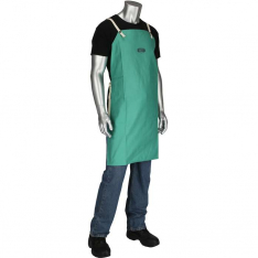 PIP 7080-36, Ironcat®, FR Treated 100% Cotton Sateen Apron, FR Clothing-Welding, Green, 24 x 36