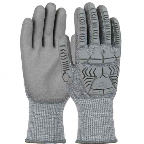 PIP 710HGUB-2XL, G-Tek®, Seamless Knit HPPE Blended Glove with Impact Protection and Polyurethane C