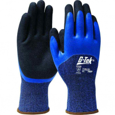 PIP 713BLDD-2XL, G-Tek®, Seamless Knit Polyester Glove with Double Dipped Latex Sandy Foam Grip - 3
