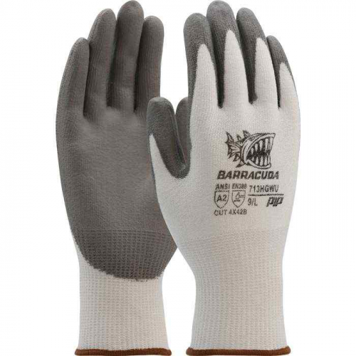 PIP 713HGWU-S, Barracuda®, Seamless Knit Polykor Blended Glove with Polyurethane Coated Flat Grip o
