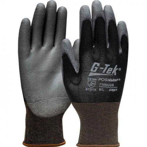 PIP 713SUGB-L, G-Tek® PosiGrip®, Seamless Knit Nylon Glove with Polyurethane Coated Flat Grip on P