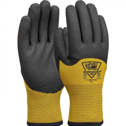 PIP 713WHPTND-L, Barracuda®, Seamless Knit HPPE/Nylon Glove with Acrylic Lining and PVC Foam Grip o