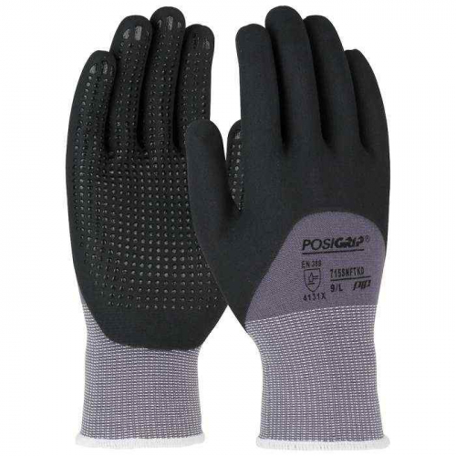 PIP 715SNFTKD-S, PosiGrip®, Seamless Knit Nylon/Spandex Glove with Nitrile Coated Foam Grip on Palm
