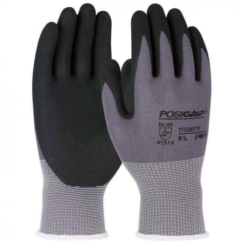 PIP 715SNFTP-XXL, PosiGrip®, Seamless Knit Nylon/Spandex Glove with Nitrile Coated Foam Grip on Pal