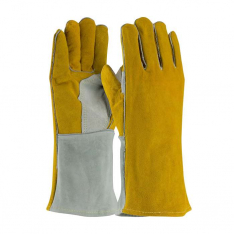 PIP 73-7150, PIP®, Superior Grade Split Cowhide Leather Welder's Glove with Cotton/Foam Lining, Han