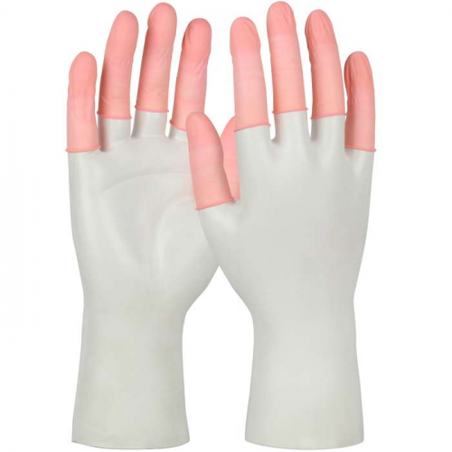PIP 7JM, QRP® Qualatex®, Single Use Static Dissipative Latex Finger Cots, CE Finger Cots, Pink, M