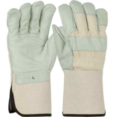 PIP 8000-L, PIP®, Premium Grade Top Grain Cowhide Leather Palm Glove with Canvas Back - Rubberized 