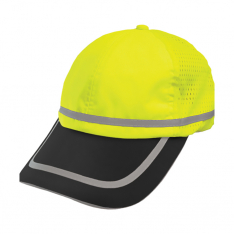 PIP 803ST-LB-OS, Reflective Apparel, Sun Protection, Hi-Vis Yellow/Black, OS, Hi, Vis Safety Basebal