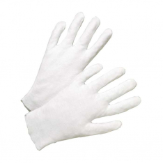 PIP 805-L, PIP®, Heavy Weight Cotton Lisle Inspection Glove with Unhemmed Cuff, CE Gloves, White, L