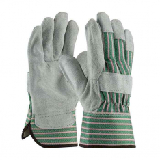 PIP 83-6563-L, PIP, Regular Grade Split Cowhide Leather Palm Glove with Fabric Back - Rubberized S