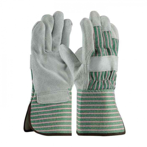 PIP 83-6663-L, PIP®, Regular Grade Split Cowhide Leather Palm Glove with Fabric Back - Rubberized G