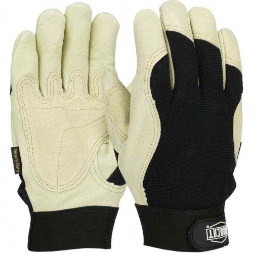 PIP 86355-M, Ironcat®, Heavy Duty Top Grain Pigskin Leather Glove with Spandex Back and Reinforced 