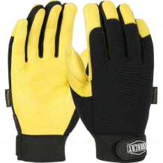 PIP 86400-L, Ironcat®, Heavy Duty Top Grain Deerskin Leather Palm Glove with Spandex Back, Hand Pro