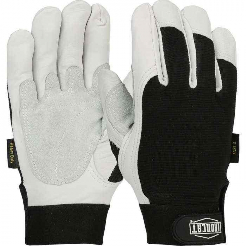 PIP 86552-S, Ironcat®, Heavy Duty Top Grain Goatskin Leather Glove with Spandex Back and Reinforced
