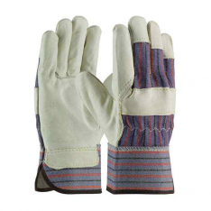 PIP 87-1563-L, PIP®, Regular Grade Top Grain Cowhide Leather Palm Glove with Fabric Back - Rubberiz