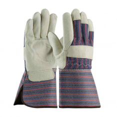 PIP 87-1663-L, PIP®, Regular Grade Top Grain Cowhide Leather Palm Glove with Fabric Back - Rubberiz