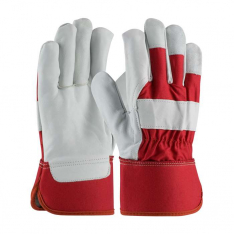 PIP 87-1944-L, PIP®, Premium Top Grain Goatskin Leather Palm Glove with Canvas Back - Rubberized Sa