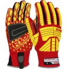 PIP 87015-3XL, R15™, Synthetic Leather Palm with Silicone Grip and Fabric Back - TPR Impact Protec