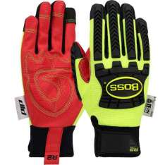 PIP 87810-2XL, Boss®, R2™ Safety Rigger Synthetic Leather Double Palm with Silicone Grip and Fabr