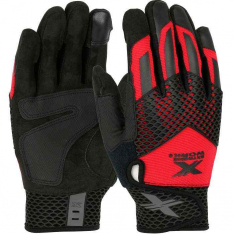 PIP 89303-2XL, Extreme Work® Knuckle KnoX™, ToughX Suede Palm with Red Fabric Back and Touchscree