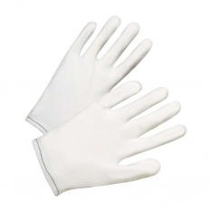 PIP 905-L, PIP®, 70 Denier Tricot Inspection Glove with Rolled Hem Cuff, CE Gloves, White, L