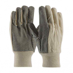 PIP 91-908PD, PIP®, Premium Grade 100% Cotton Canvas  Glove with PVC Dotted Grip on Palm, Thumb and