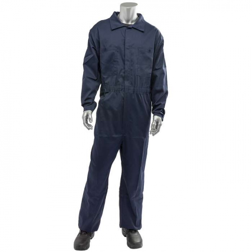 PIP 9100-2000E-NV-3X, PIP®, AR/FR Dual Certified Economy Coverall with Zipper Closure - 9 Cal/cm2, 