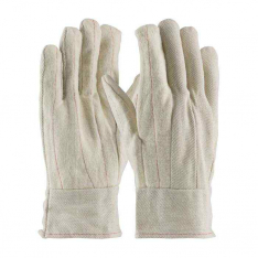 PIP 92-918BTO, PIP®, Cotton Canvas Double Palm Glove with Nap-Out Finish - Band Top, Fabric Work Gl