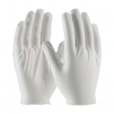 PIP 97-520H, CleanTeam®, Medium Weight Cotton Lisle Inspection Glove with Overcast Hem Cuff - Men's