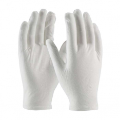 PIP 97-520R, CleanTeam®, Medium Weight Cotton Lisle Inspection Glove with Rolled Hem Cuff - Men's, 