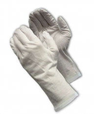 PIP 97-520-12R, CleanTeam®, Medium Weight Cotton Lisle Inspection Glove with Rolled Hem Cuff - 12, 