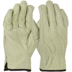 PIP 994KF-3XL, PIP®, Economy Top Grain Pigskin Leather Drivers Glove with Red Fleece Lining - Keyst