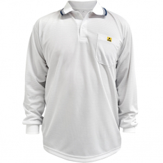 PIP BP801LC-WH-2XL, LONG SLEEVE ESD POLO SHIRT WHITE, 2XL