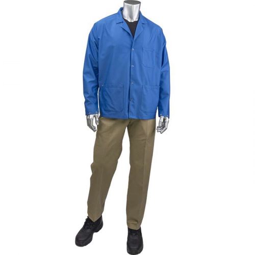 PIP BR16-45RB-L, Uniform Technology™, Staticon Short ESD Labcoat, Reusable Clothing, Royal, L