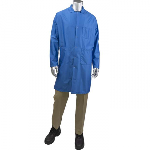 PIP BR18-45RB-XL, Uniform Technology™, Staticon Long ESD Labcoat, Reusable Clothing, Royal, XL