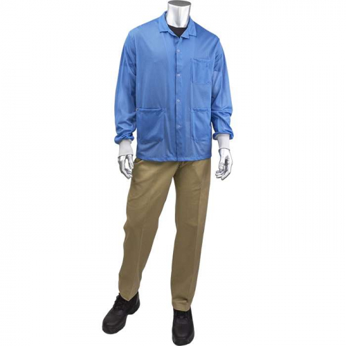 PIP BR3C-42NB-S, Uniform Technology™, Short ESD Sheer Labcoat - ESD Knit Cuff, Reusable Clothing, 