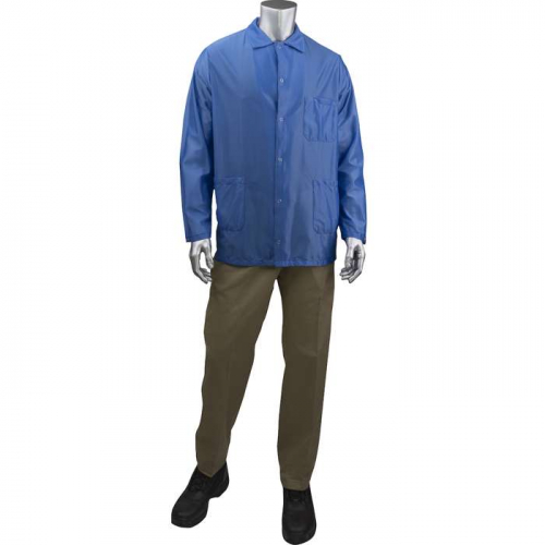PIP BR49A-44RB-S, Uniform Technology™, StatStar Short ESD Labcoat, Reusable Clothing, Royal, S