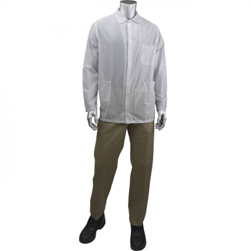 PIP BR49A-44WH-S, Uniform Technology™, StatStar Short ESD Labcoat, Reusable Clothing, White, S